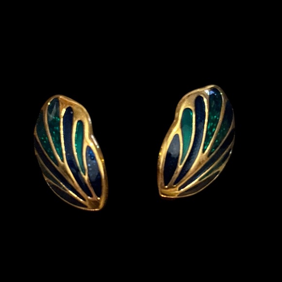 Vintage 80’s NWOTs Enamel and Metal Fashion Earrings - Picture 3 of 7